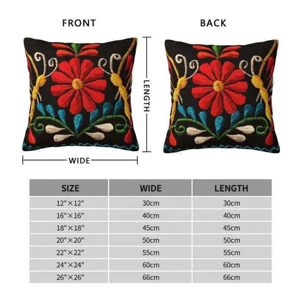 Exquisite Velvet Cushion Covers Featuring Mexican Butterfly and Floral Embroidery for Stylish Home Decor - Très Elite