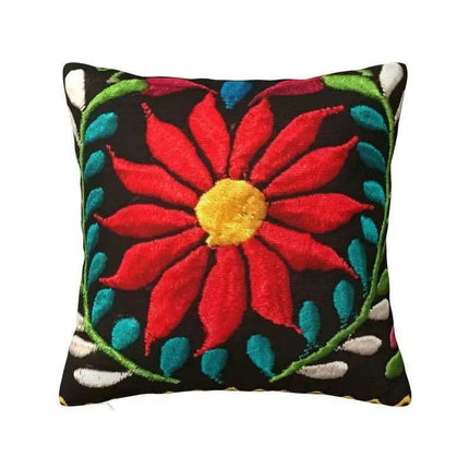 Exquisite Velvet Cushion Covers Featuring Mexican Butterfly and Floral Embroidery for Stylish Home Decor - Très Elite