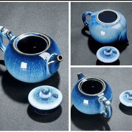 Exquisite Yixing Style Porcelain Teapot - 250ml Elegant Star Glaze Tea Set for Artful Brewing - Très Elite