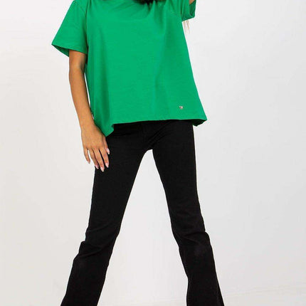 Extended Back Round Neck Tee for Women with Short Sleeves - Très Elite