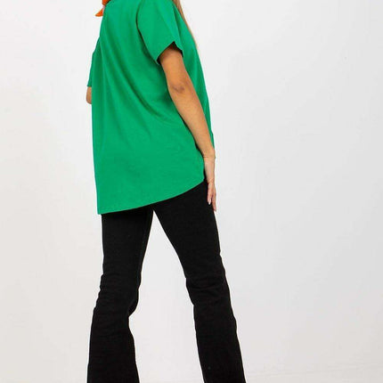 Extended Back Round Neck Tee for Women with Short Sleeves - Très Elite