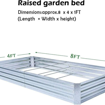 Extra-Large Galvanized Metal Raised Garden Bed with Advanced Drainage Features - Très Elite