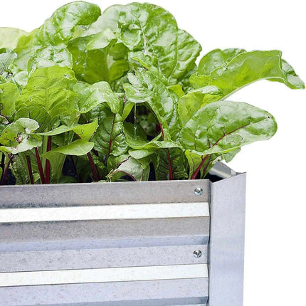 Extra-Large Galvanized Metal Raised Garden Bed with Advanced Drainage Features - Très Elite