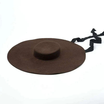 Extra Large Red Wool Fedora Hat with 15cm Brim - Stylish Flat Top - Très Elite