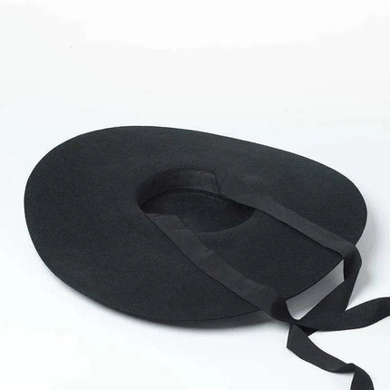Extra Large Red Wool Fedora Hat with 15cm Brim - Stylish Flat Top - Très Elite