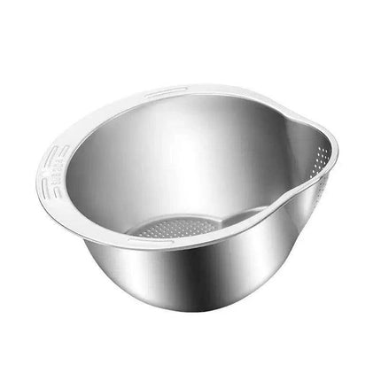 Extra-Large Stainless Steel Colander with Innovative Slanted Design for Effortless Washing - Très Elite