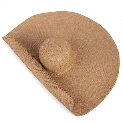 Extra-Wide 25cm Brim Floppy Straw Sun Hat for Women - UV Protection, Travel-Friendly Summer Essential - Wholesale Options Available - Très Elite