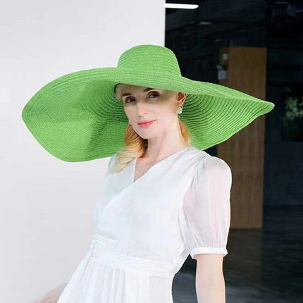 Extra-Wide 25cm Brim Floppy Straw Sun Hat for Women - UV Protection, Travel-Friendly Summer Essential - Wholesale Options Available - Très Elite