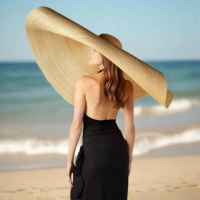 Extra-Wide 25cm Brim Floppy Straw Sun Hat for Women - UV Protection, Travel-Friendly Summer Essential - Wholesale Options Available