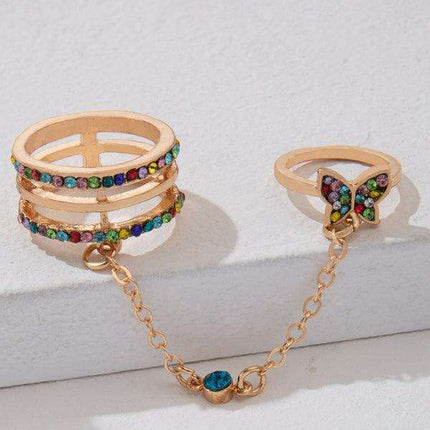 Extravagant Chain Ring - Bold Alloy Fashion Statement Piece - Très Elite