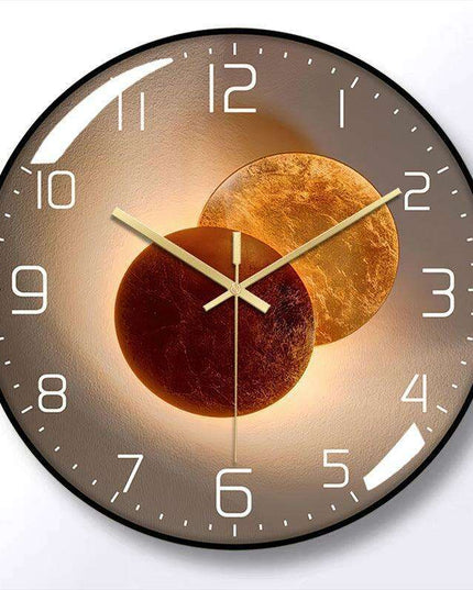 Sophisticated 12-Inch Silent Wall Clock with Curved Glass and Wooden Backing for Timeless Elegance