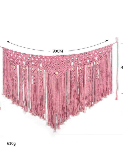 Boho Pink Cotton Wall Tapestry with Elegant Bohemian Flair for Home Decor