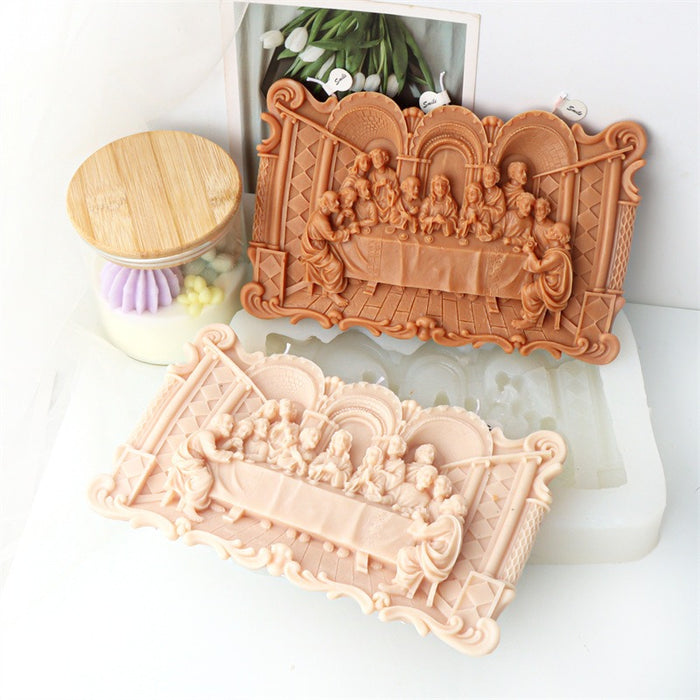 Opulent Last Supper Candle Silicone Mold for Artistic Candle Crafting