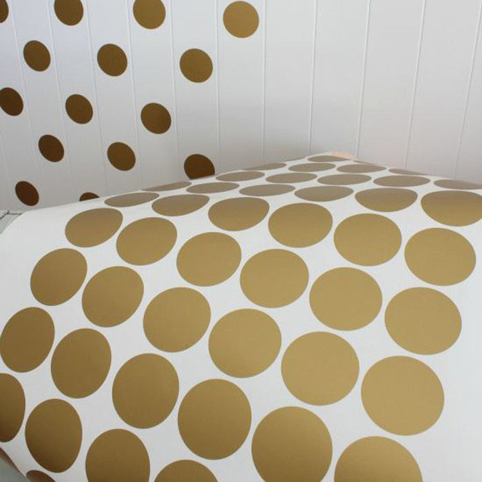 Enchanting Gold Polka Dot Wall Decals Set for Kids' Rooms and Home Decoration
