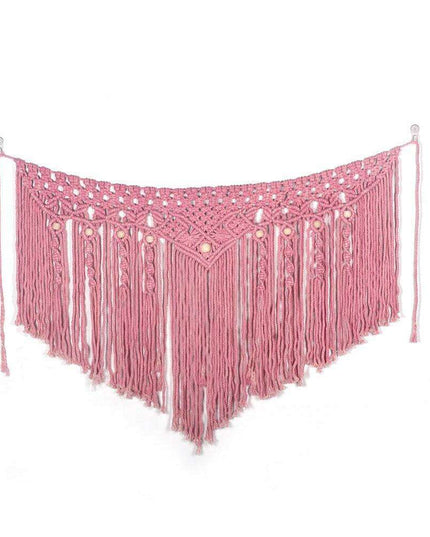 Boho Pink Cotton Wall Tapestry with Elegant Bohemian Flair for Home Decor