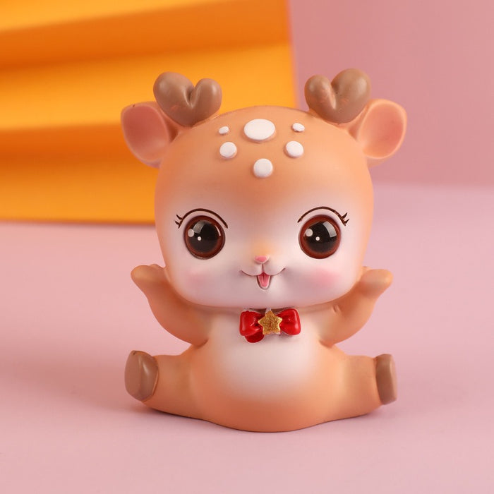 Chic Resin Deer Ornament - Enchanting Deer Charm for Modern Home and Car Styling
