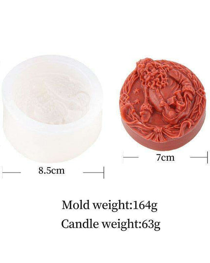 Elegant Holiday Candle Making Set: Santa Bell & Christmas Tree Molds