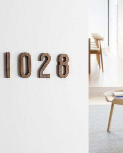 Elegant Black Walnut Nordic Address Sign