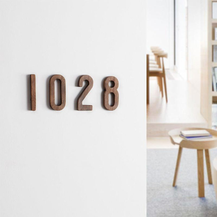 Exquisite Black Walnut Nordic House Number Plaque