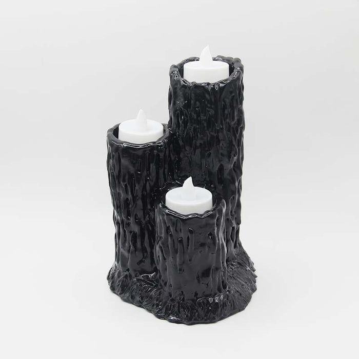 Ethereal Gothic Three-Candle Cluster Holder - Halloween Decor Piece