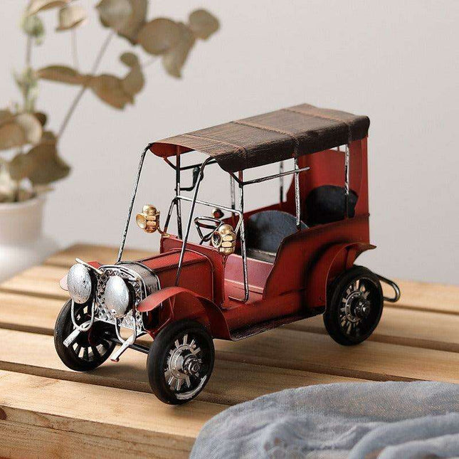 Handcrafted Vintage Iron Classic Car Model - Nostalgic Decor by Candy Tuesday
