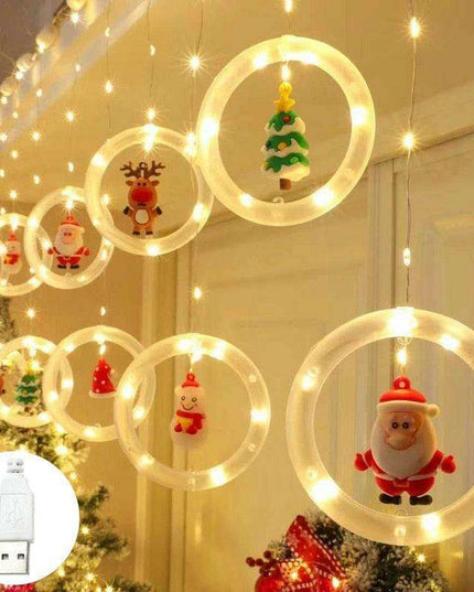 Whimsical Santa Claus LED Curtain Lights for Enchanting Holiday Cheer