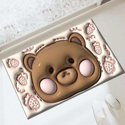 Elegant 3D Floral Design Quick-Dry Bath Mat