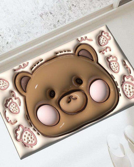 Elegant 3D Floral Design Quick-Dry Bath Mat