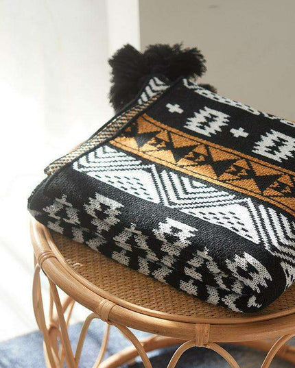 Cozy Nordic Luxe Acrylic Knit Blanket | Elegant Winter Home Decor & Sofa Throw