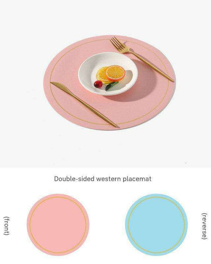 Elegant Circular PVC Leather Dining Placemats for a Luxurious Table Setting