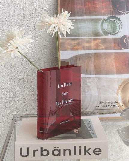 Elegantly Crafted Clear Acrylic Book Vase for Stylish Home Decor