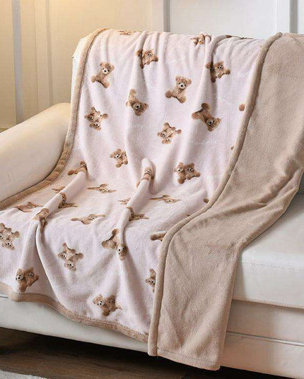 Adorable Cartoon Fleece Baby Blanket: Double-Layered Winter Warmth Must-Have