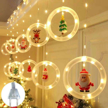 Whimsical Santa Claus LED Curtain Lights for Enchanting Holiday Cheer
