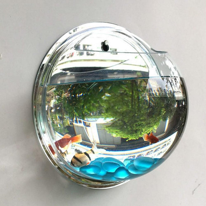15cm Clear Acrylic Wall-Mounted Fish Bowl Aquarium for Stylish Home Decor