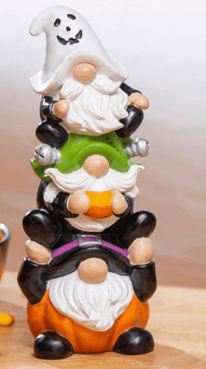 Enchanting Halloween Stacked Arhat Dwarf Sculpture for Home and Garden