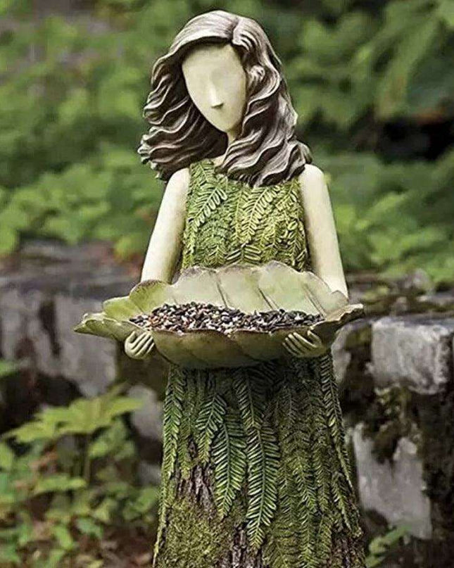 Whimsical Angel Girl Bird Feeder Ornament: Enrich Your Garden Sanctuary