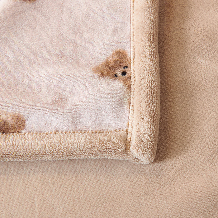 Winter Essential: Milk Fleece Cartoon Baby Blanket with Double-Layer Comfort