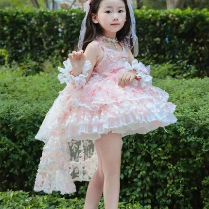 Fairy Tale Pink Lace Floral Dress for Baby Girls - Très Elite