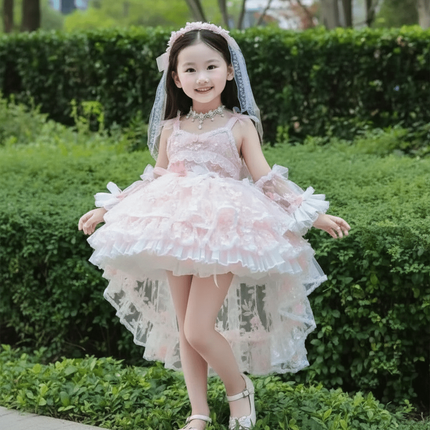Fairy Tale Pink Lace Floral Dress for Baby Girls - Très Elite