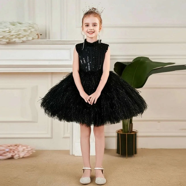 Fairy Tale Sequin and Feather Princess Dress for Girls