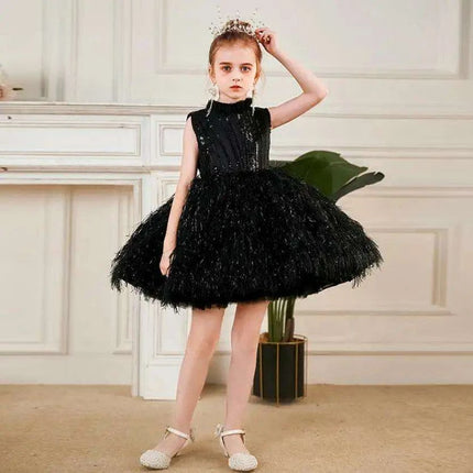 Fairy Tale Sequin and Feather Princess Dress for Girls - Très Elite