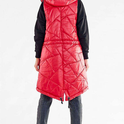 Fall Wardrobe Essential: Quilted Shimmer Hooded Vest with Adjustable Waist - Stylish Layer - Très Elite
