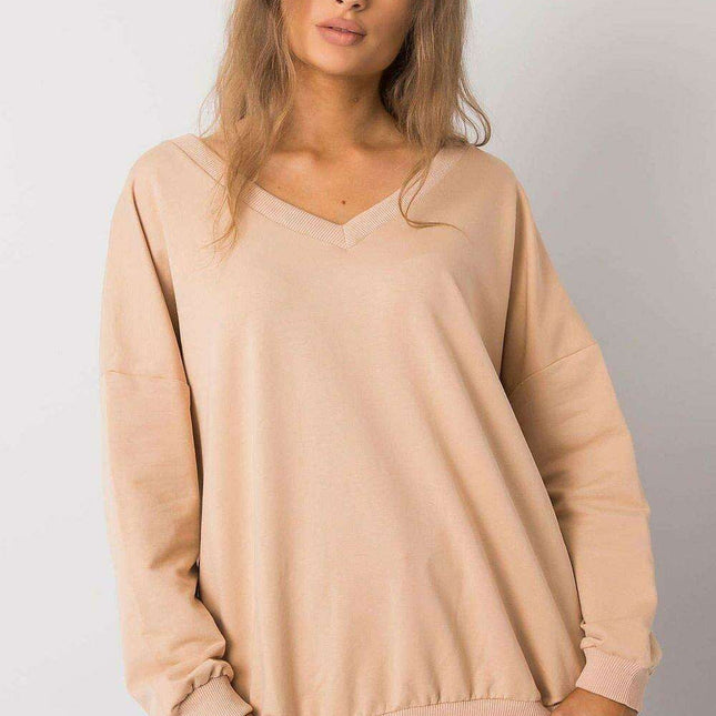 Fancy Cutout Cotton Sweater with Deep Front and Back V-Neck