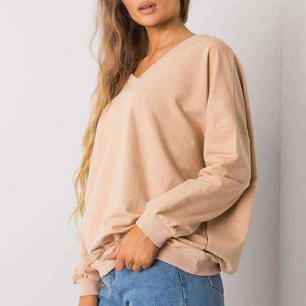 Fancy Cutout Cotton Sweater with Deep Front and Back V-Neck - Très Elite