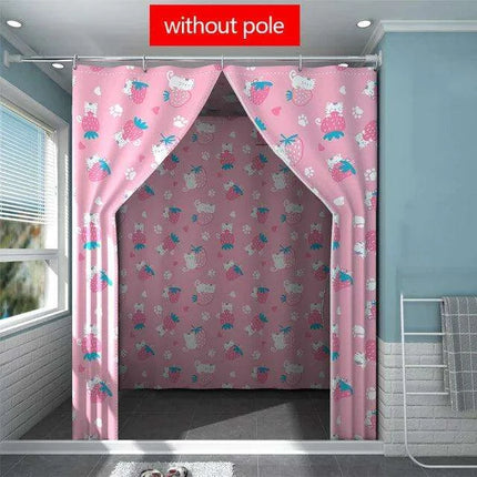 Farmhouse-Inspired Waterproof Shower Curtain with Room Divider - Single Piece - Très Elite