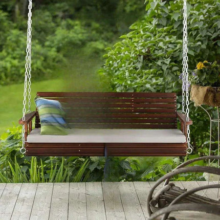 Farmhouse Serenity 880 LBS Outdoor Swing Bench with Cushions - Elegant Patio & Garden Hanging Seat - Très Elite