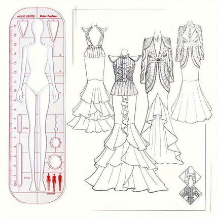 Fashion Design Acrylic Human Figure Template Ruler for Creative Illustrators - Très Elite