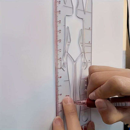 Fashion Design Acrylic Human Figure Template Ruler for Creative Illustrators - Très Elite