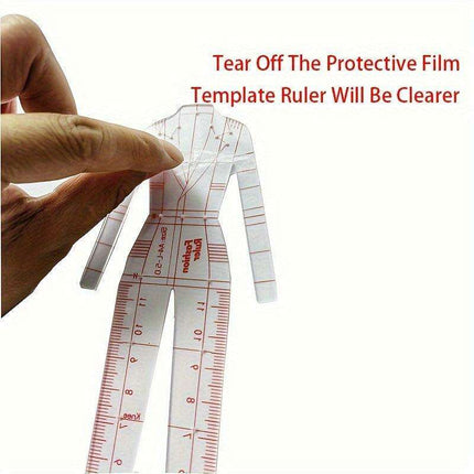 Fashion Designer's Acrylic Sketch Ruler - Ultimate Guide for Human Figure and Garment Designs - Très Elite