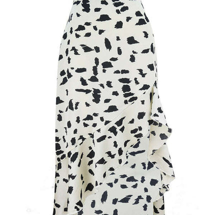 Fashion High Waist Rhombus Printed Loose A-Line Skirt - Très Elite